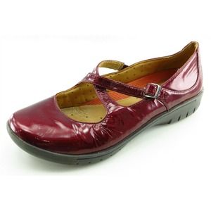 Clarks Size UK 5 M Red Round‎ Toe Mary Jane Patent Leather Women